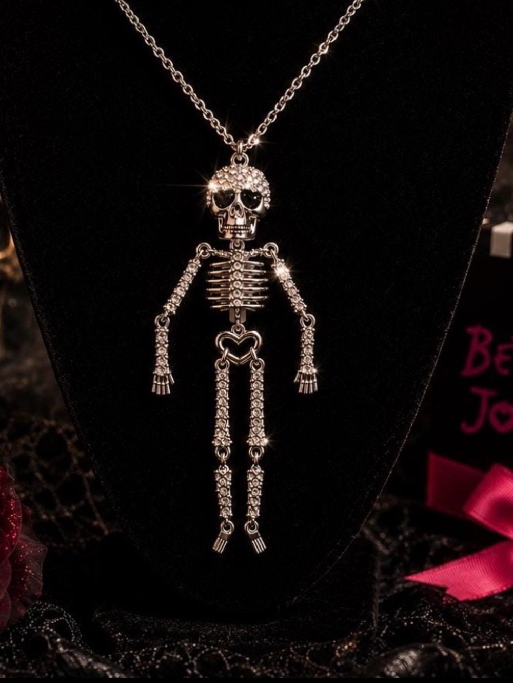 Betsey Johnson Skeleton Necklace And Pendant